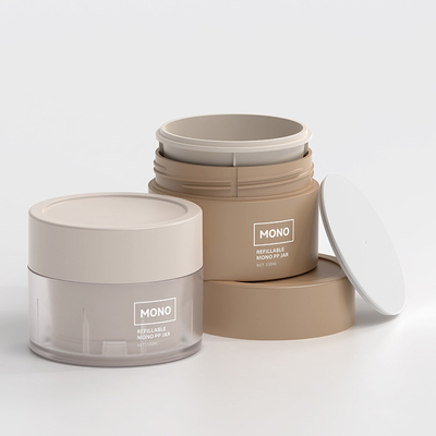 Plastik PP kozmetik krem kavanozları Kaplar 50ml 100ml 150ml 200ml