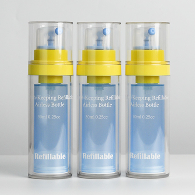 Üreticiler Çift Duvarlı PET Şişe Yeniden Doldurulabilir Taze Tutulabilen 30ml Havasız Pompa Şişesi