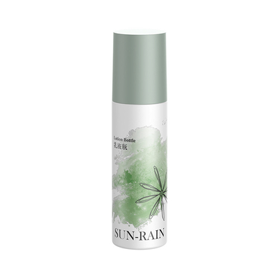Güzellik Özel Tek Duvarlı Yeşil Kozmetik Serum Losyon Şişesi 120ml Dispenserle