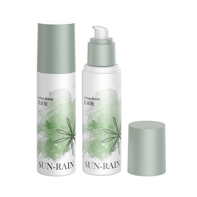 Güzellik Özel Tek Duvarlı Yeşil Kozmetik Serum Losyon Şişesi 120ml Dispenserle