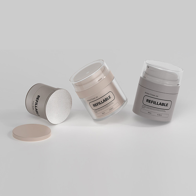 Ücretsiz Örnek 50ml Temel Serum Losyon için Yeniden Doldurulabilir Havasız Pompa Şişesi