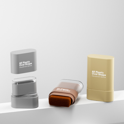 Fabrika Doğrudan Renk Yapılandırma Fondu Yapıştırma Tüm Plastik Oval Şekilli Deodorant Şişesi Fırça ile
