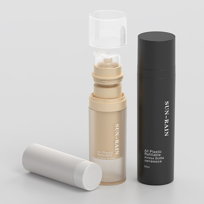30 ml 50 ml Pompa PET Ambalaj Kozmetik Değiştirilebilir Yeniden Doldurulabilir PET Çift Duvarlı Yüz Kremi Şişe